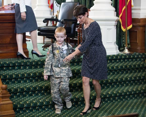 Dr. Campbell with young ROTC student