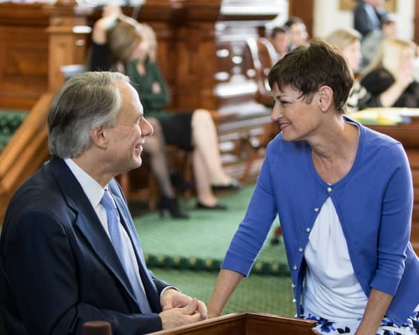 Dr. Campbell with Governor Abbott